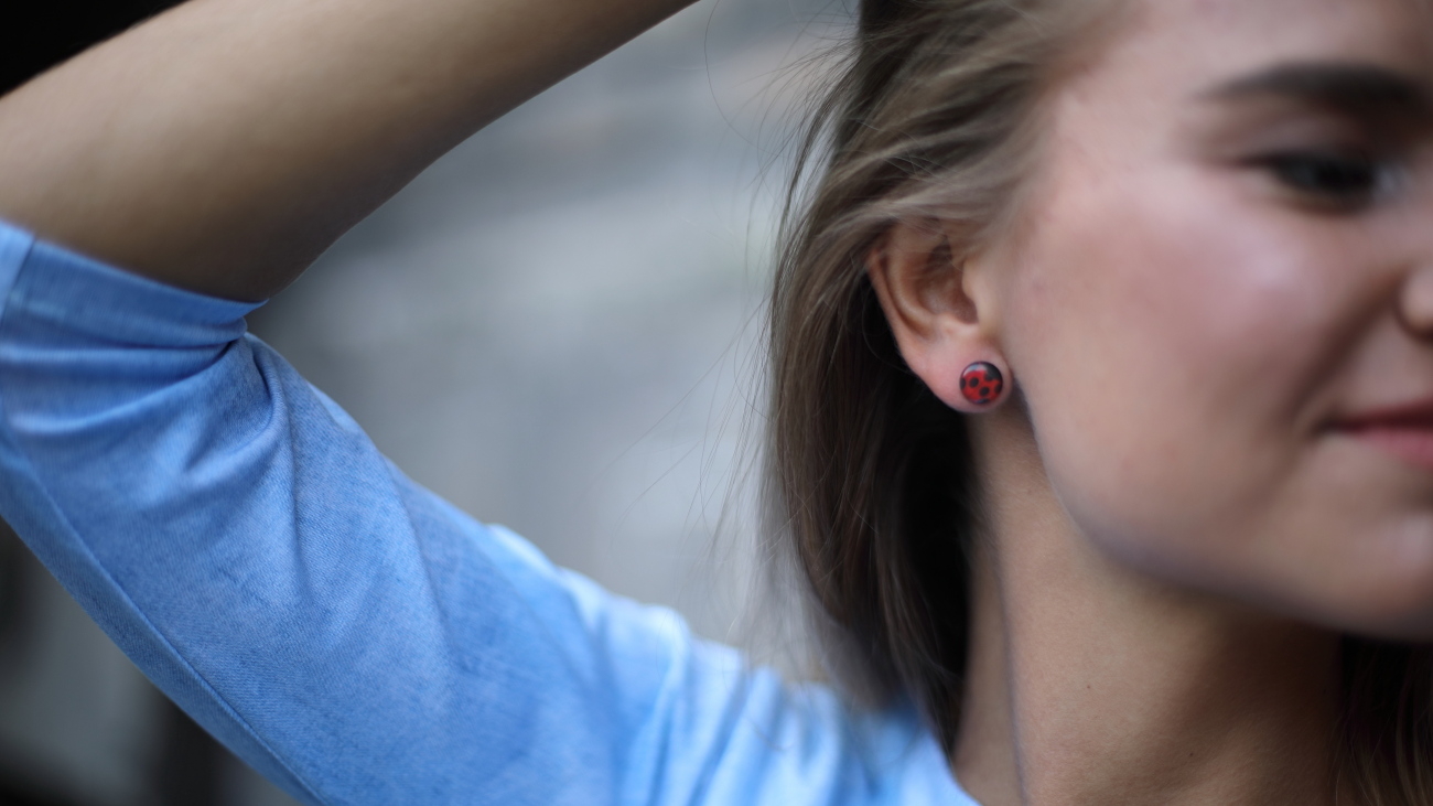 Náušnice pecky- beruška